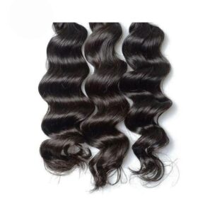 Natural loose wavy raw human hair bundles 1