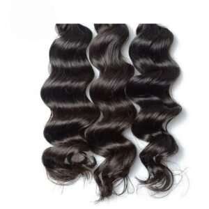 Natural loose wavy raw human hair bundles 1