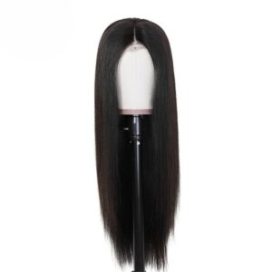 Bong Straight Human Hair Wig Long Black 13