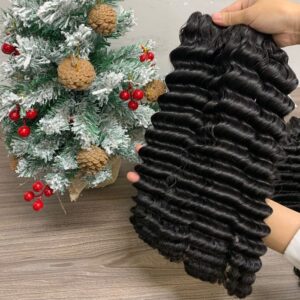 Deep wavy raw hair bundles 3