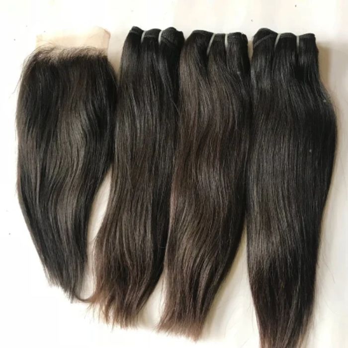 Natural straight raw hair bundles 2