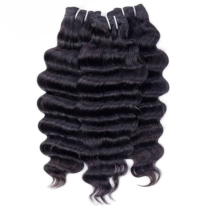 Natural loose wavy raw human hair bundles 3