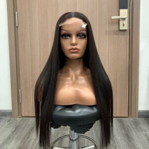 Bong Straight Human Hair Wig Long Black 9