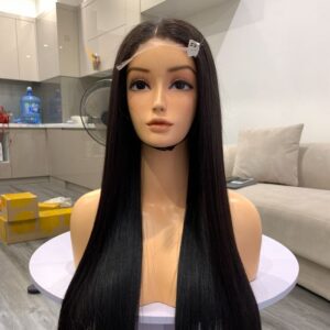 Bong Straight Human Hair Wig Long Black 10
