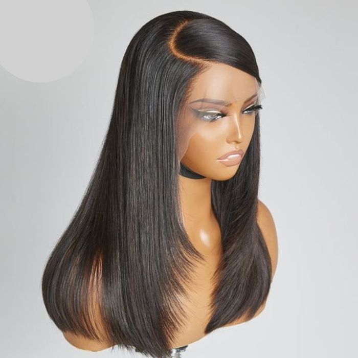 Bong Straight Human Hair Wig Long Black 11