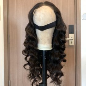 Wavy Human Hair Wig Black 3